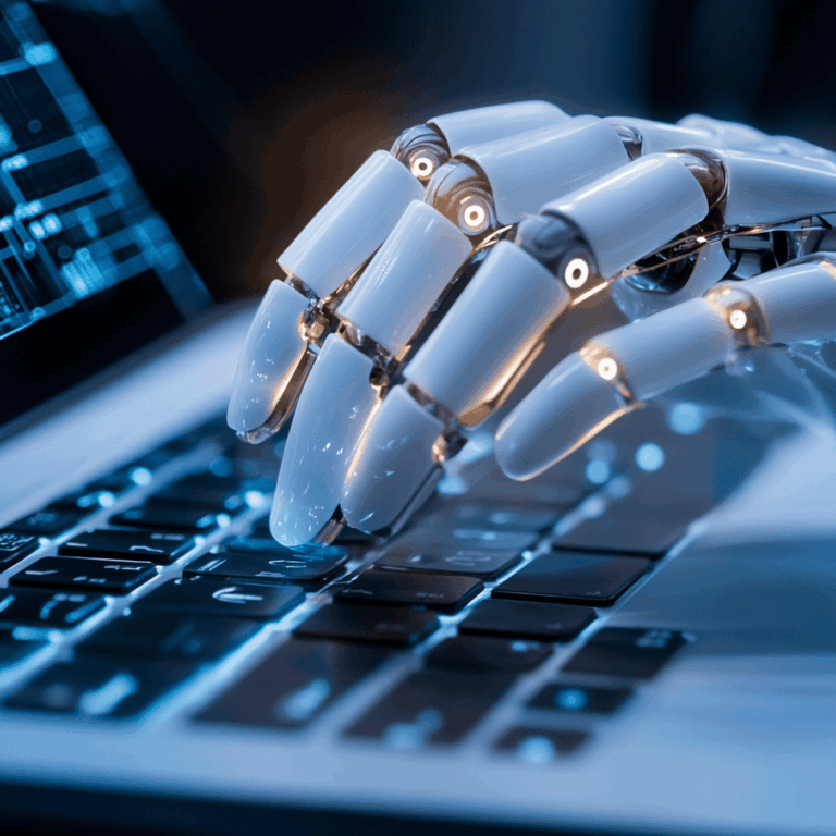 a-robot-arm-on-a-laptop